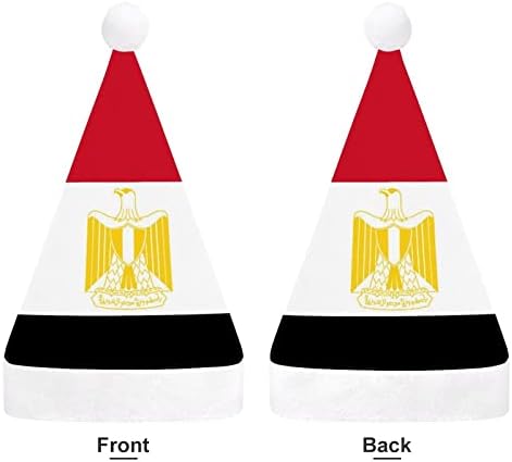 מצרים דגל חג המולד כובע סנטה קלאוס כובעי קצר קטיפה עם לבן חפתים לגברים נשים חג המולד חג מסיבת קישוטים
