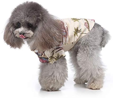 טנגפן קיץ חיית מחמד דייזי חוף הוואי משובץ חולצות הדפס בגדים לכלב