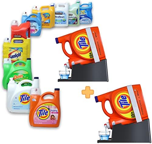 Skywin Non -Spirl Lique Detergent Holder מארגן ומגש טפטוף לארגון חדרי כביסה - מגש אחסון כוס סבון למיכל
