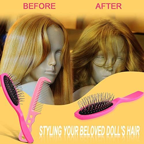 Youngjoy 2 PCS מיני מברשת שיער משחק פאה מברשת שיער באביזרי סטיילינג ורוד שיער יופי יופי כלים לטיפול תואם לפריט