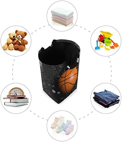 3 ד כדורסל שחור קיר גדול סל כביסה מתקפל סל כביסה עם ידיות עמיד למים עמיד בגדי כביסה סל מלוכלך סלי אחסון לבית
