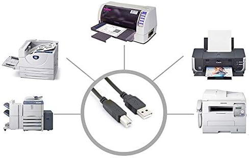 כבל מדפסת USB USB 2.0 סוג A זכר ל- B סורק סורק זכר מהירות גבוהה לאח, HP, Canon, Lexmark, Epson, Dell, Xerox,
