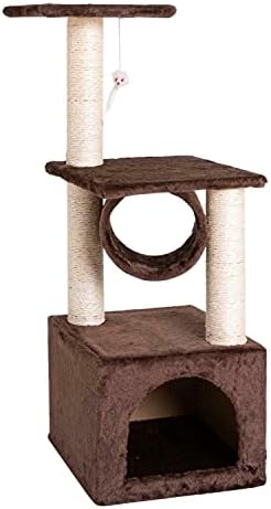 חתול עץ מיטת ריהוט מגרד מגדל הודעה דירה חתלתול בית לשחק חום 36