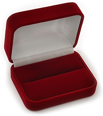 אוואלאיה יוקרה אדום קטיפה חתונה שתי טבעת תיבה