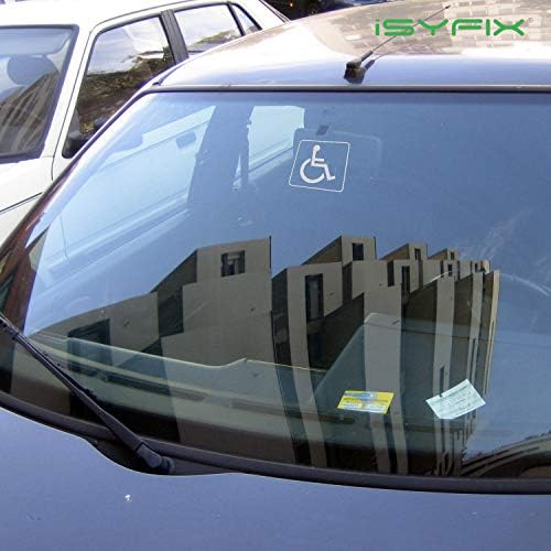 סימני נכים של ISYFIX מדבקות סמל מדבקות - 4 חבילה, 3x3 אינץ ' - ויניל דבק קדמי פרימיום ליישום בתוך החלון
