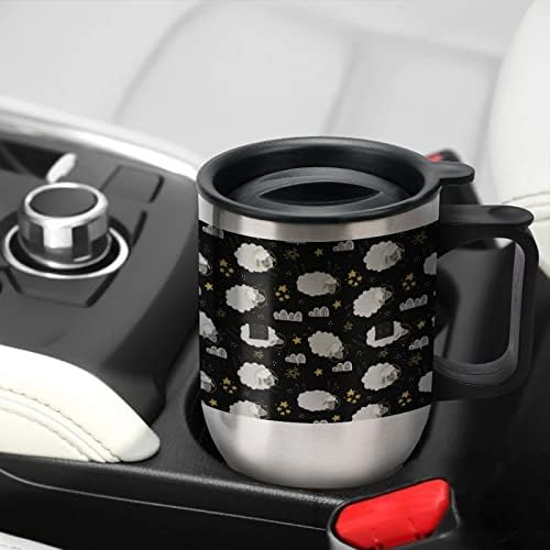 כוכבי כבשים בחלל ספלי נסיעה קפה כוס מכונית נירוסטה מכונית קרח עם ידית שפיכת הוכחה טוויסט על מכסה ההפוך