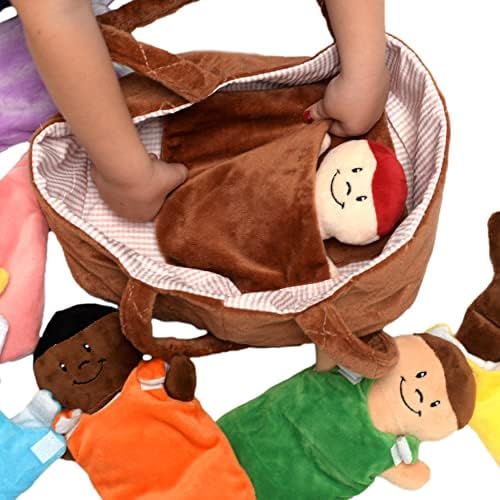 סל של תינוקות קטיפה תינוק בובת סט עם נשלף בגדים - גיוון רב תרבותי תינוק בובת צעצועי עבור בנים ובנות עם 6 רך
