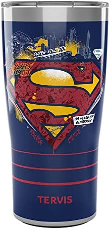טרוויס וורנר ברדרס סופרמן כוח כוח וצדק כוס מבודדת עם קירות משולשים, 20 אונקיות, נירוסטה
