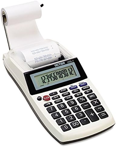 ויקטור 12054 1205-4 דקל/שולחן עבודה מחשבון הדפסה בצבע אחד, הדפס שחור, 2 שורות/שניות