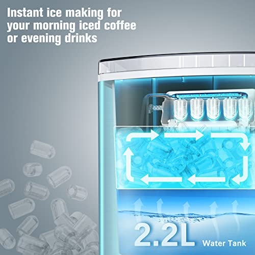 מכונת יצרנית קרח של Freezimer לשטח השיש, 33 קג/24 שעות, 9 קוביות מוכנות תוך 6 דקות מכונת קרח חשמלית
