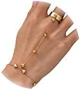שרשרת טבעת צמיד זהב עבדים יד שרשרת לב אצבע צמיד יד לרתום שרשרת תכשיטים לנשים בנות