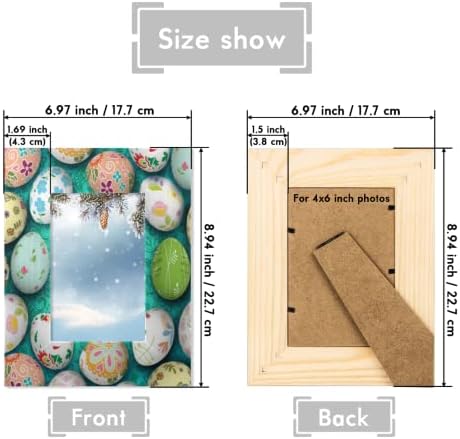 ביצי פסחא 4x6 מסגרת תמונה תצוגת צילום עץ ללא מסגרות צילום למחצלת לעיצוב שולחן