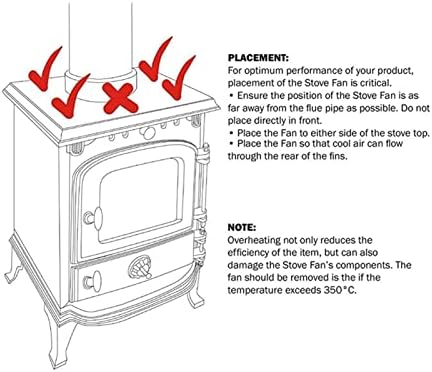 4 להבים שחור אח מאוורר חום מופעל תנור מאוורר יומן עץ צורב שקט בית אח מאוורר יעיל חום הפצה