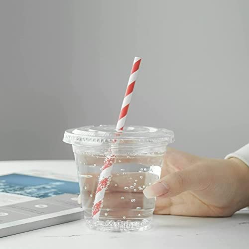 17 כוסות אספקה ​​עם מכסים, כוסות פלסטיק ברורות חד פעמיות 10 גרם כוסות ברורות 200 פאק ， כוסות ברורות עם כוסות