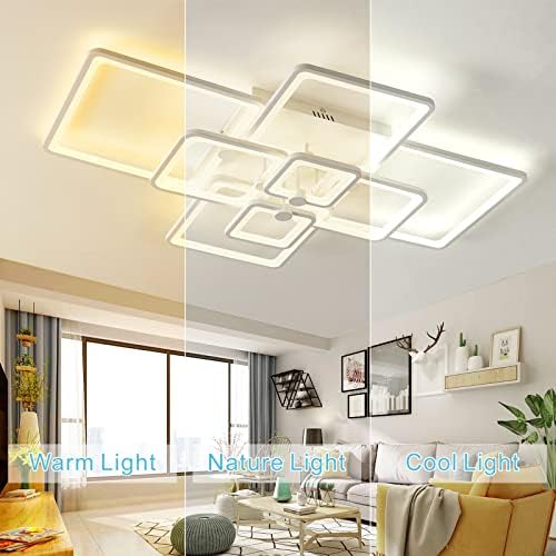ChaoTack 41.7in אור מודרני לתקרת LED, אור תקרה מודרני לעומק, 120 וולט סומק לבן גופי תאורה, גופי תאורה,