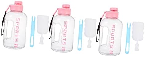 Clispeed 3 Sets Strap Fitness נשים מל גלון ורוד מקורה נשא BPA אטום דליפות ומברשת קיבולת מיכל חינם בקבוקי כד