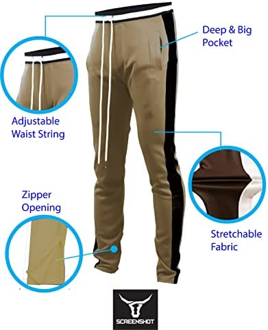 צילום מסך גברים היפ הופ פרימיום דק רזה מתאים לנוחות מכנסיים כושר אתלטי אופנה אופנה אורבני אורן בגדי רחוב תחתונים