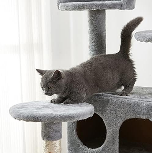 חתול מגדל, 52.76 סנטימטרים חתול עץ עם סיסל גירוד לוח, חתול עץ לחתולים גדולים עם מרופד פלטפורמה, 2 יוקרה דירות,