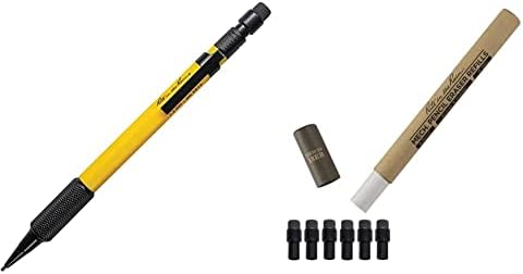טקס בגשם עמיד עיפרון מכאני, חבית צהובה, 1.3 מ מ עופרת שחורה &מגבר; מילוי מחק עמיד, 6 לחפיסה