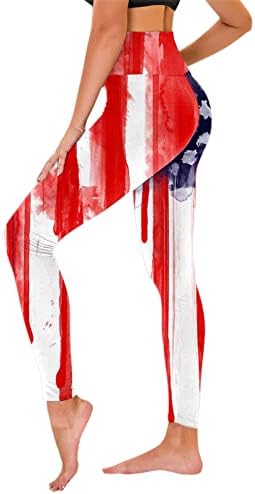 מיאשוי מכנסיים לאחר לידה יום עצמאות לנשים של אמריקאי 4 של יולי חותלות מודפס מכנסיים עבור יוגה נשים