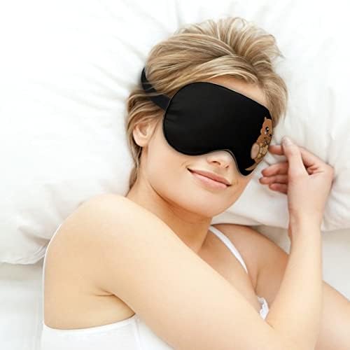 מסכת מכוסה חמודה של אוטרת עיוורון שינה כופית צללה עין רצועה מתכווננת עם גרפיקה מצחיקה לנשים