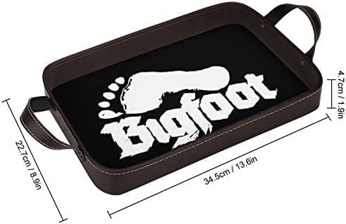 טביעת רגל של Bigfoot PU מעור הגשת מגש מארגן בושם עיצוב שולחן אלגנטי עם ידיות