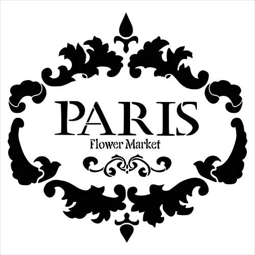 פריז פרח שוק סטנסיל על ידי סטודיו12 / עשה זאת בעצמך צרפתית המדינה ארעיות בית תפאורה & מגבר; ריהוט / כפרי