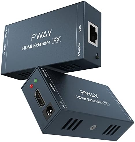 PWAY 165ft HDMI מאריך מעל CAT5E/6 HDMI מתאם למרחקים ארוכים 1080p מעל פונקציית EDID תמיכה ETHERNET