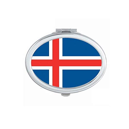 איסלנד דגל לאומי אירופה אירופה מראה כפרית ניידת איפור יד כפול משקפי צד כפול