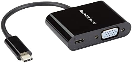 קופסא שחורה USB-C ל- VGA מתאם עם משלוח חשמל 60W, 4K60, HDR