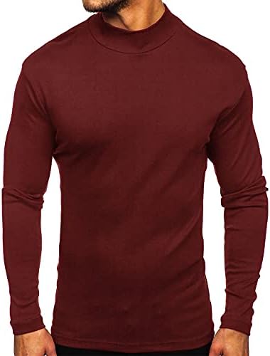 שכבת בסיס גברים חולצות חמות משקל בינוני שרוול ארוך חולצה תרמית חולצה בצבע אחיד טיזים בסיסיים טש חולצות רכות