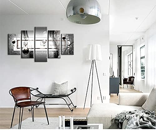 קיר קיר קיר בשחור לבן אמנות סימטריה אפור הדפסים תמונה מודרנית 5 יצירות ציור עיצוב הבית לחדר שינה מוכן לתלות