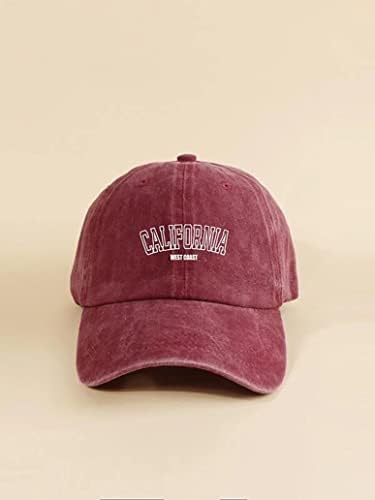 Cioatin California מכתב גרפי כותנה כותנה שטופה כובעי בייסבול גברים ונשים פרופיל נמוך אבא כובע מתכוונן