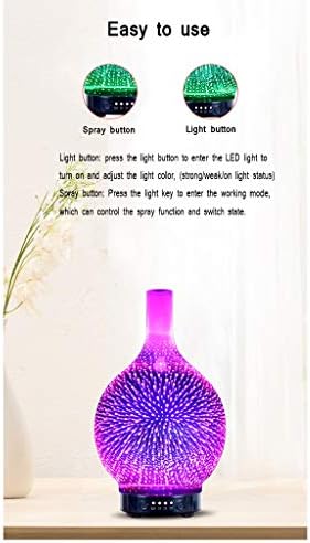 מנורות ניחוח QFFL מקסימות 7 צבע לילה אור תלת מימד זיקוקי זיקוק זכוכית אולטרה סאונד ארומתרפיה
