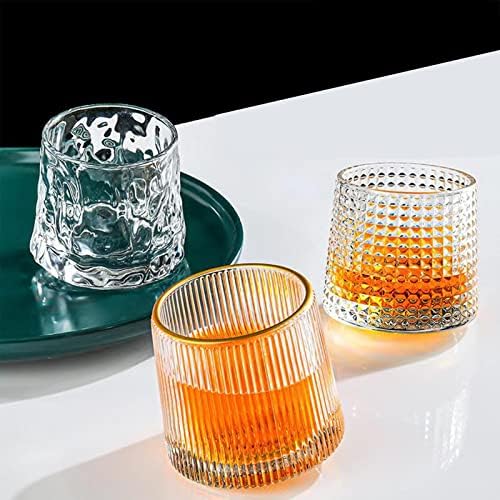 זכוכית ויסקי עם רכבת כוסות כוסות גביש כוסות זכוכית רום רב תכליתי סלעי רום בורבון זכוכית כוסות מטבח לקוקטייל למסעדות