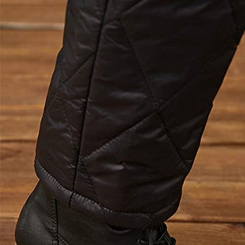 HDZWW מותניים אלסטיות מכנסת ליידי טרקלין מוצק מכנס רגלי ישר הליכה בכושר רגיל עם כיסים מחממי רגליים ארוכות
