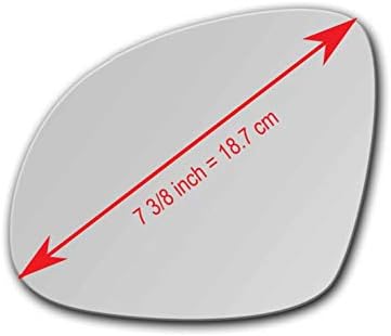 זכוכית מראה חלופית חדשה עם דבק בגודל מלא לשנים 2009-2017 פולקסווגן טיגואן תצוגה צדדית משמאל LH