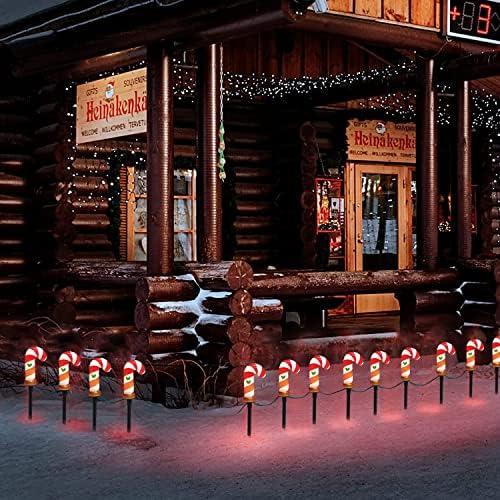 אורות מסלול קנדי ​​קנדי ​​חג המולד אורות מסלול 7ft מסלולי מסלול אורות, קני ממתקים מדליקים חיצוניים, אורות