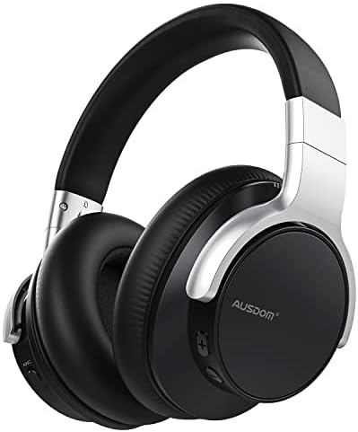 AUSDOM E7 אוזניות ביטול רעש פעיל: Bluetooth אלחוטי מעל אוזניות ANC באוזן עם מיקרופון, זמן משחק של