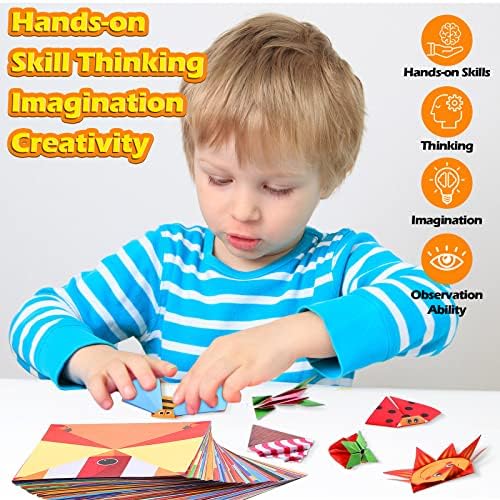 432 גיליונות צבעוני אוריגמי צבעוניים עם ספר מנחה לילדים ערכת אוריגמי חיה 54 דפוס מתקפל אמנות