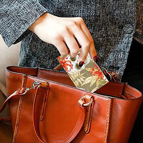 בציר גולגלות פרחי עסקים כרטיס מחזיק עבור נשים גברים עסקים כרטיס בעל מקרה עם עור שם אשראי כרטיס מזהה