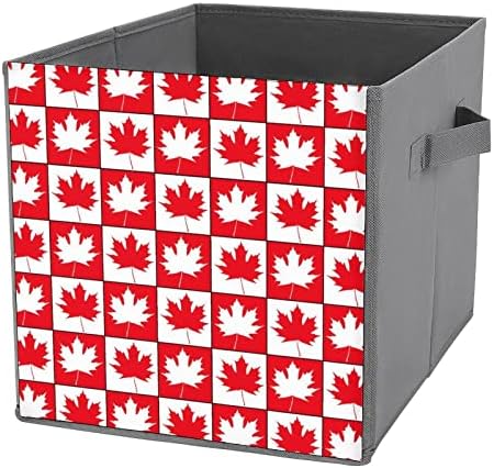 יום קנדה עלה מייפל עלה מתקפל פחי קוביות קוביות מארגן קופסאות אחסון בדים טרנדיות מכניסים מגירות