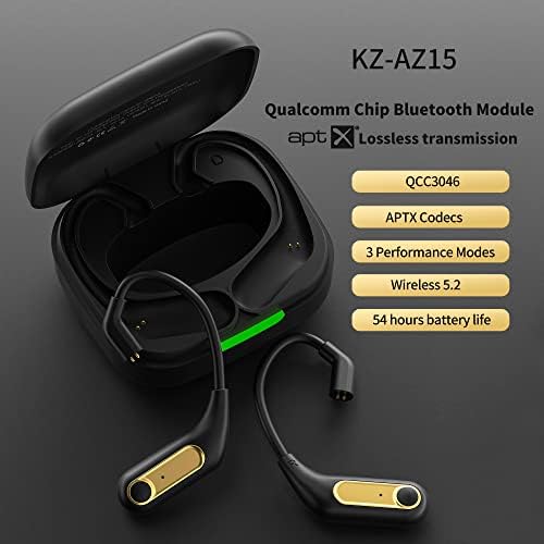 מתאם Bluetooth של Erjigo 0.75 ממ סיכות 0.78 סיכות אוזניות, KZ AZ15 HIFI TWS TRUT