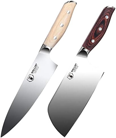 סכין שף וולופ - סכין שף מטבח מקצועי 8 אינץ 'סכין קליבר ירקות - 7 אינץ' - גרמנית 1.4116 HC נירוסטה סכין ג'וטו