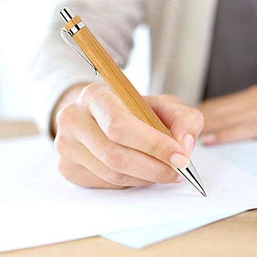 1/5 יחידות סט במבוק כדורי עץ עט עט 1.0 ממ קצה כדור כחול דיו שחור דיו עסקים משרדי כתיבת כתיבה חתימת עט חתימת עט
