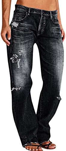מכנסי ג'ינס רחבים רחבים, נשים במצוקה מזדמנת מכנסי ג'ינס רופפים במצוקה מכנסי מכנסי פעמון מכנסי ג'ינס