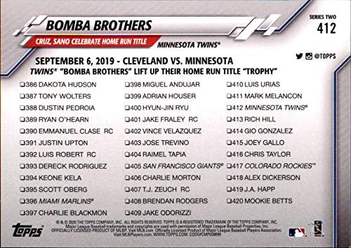 2020 Topps 412 Bomba Brothers Minnesota Twins כרטיס מסחר בייסבול MLB