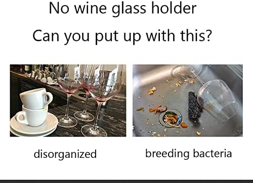 מתלה זכוכית יין קלינטונג, מחזיק זכוכית יין נירוסטה חינם אגרוף, מחזיק זכוכית זכוכית, בר הפוך פוך גביע מתלה