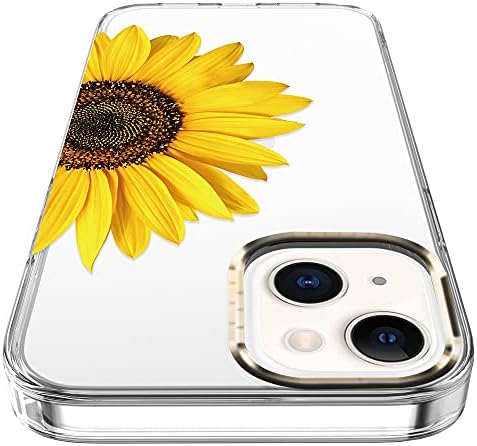 BAISRKE תואם למארז iPhone 13, מקרה ברור עם פרחים, לנשים גבישות, דפוס פרחוני אטום זעזועים כיסוי