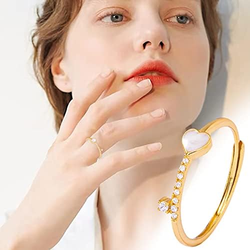 טבעות אופנה נשים פותחות טבעת אהבה אישיות מתכווננת טבעת מעורבות עיצוב פשוטה ועדינה מתאימה לכל האירועים